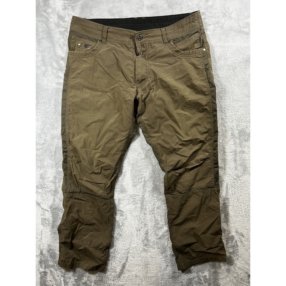 Kuhl Radikl Pants Mens 38x30 Brown Stretch Hiking Outdoor Casual Seven Pockets